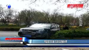 市區(qū)發(fā)生車禍 汽車扎進(jìn)綠化帶