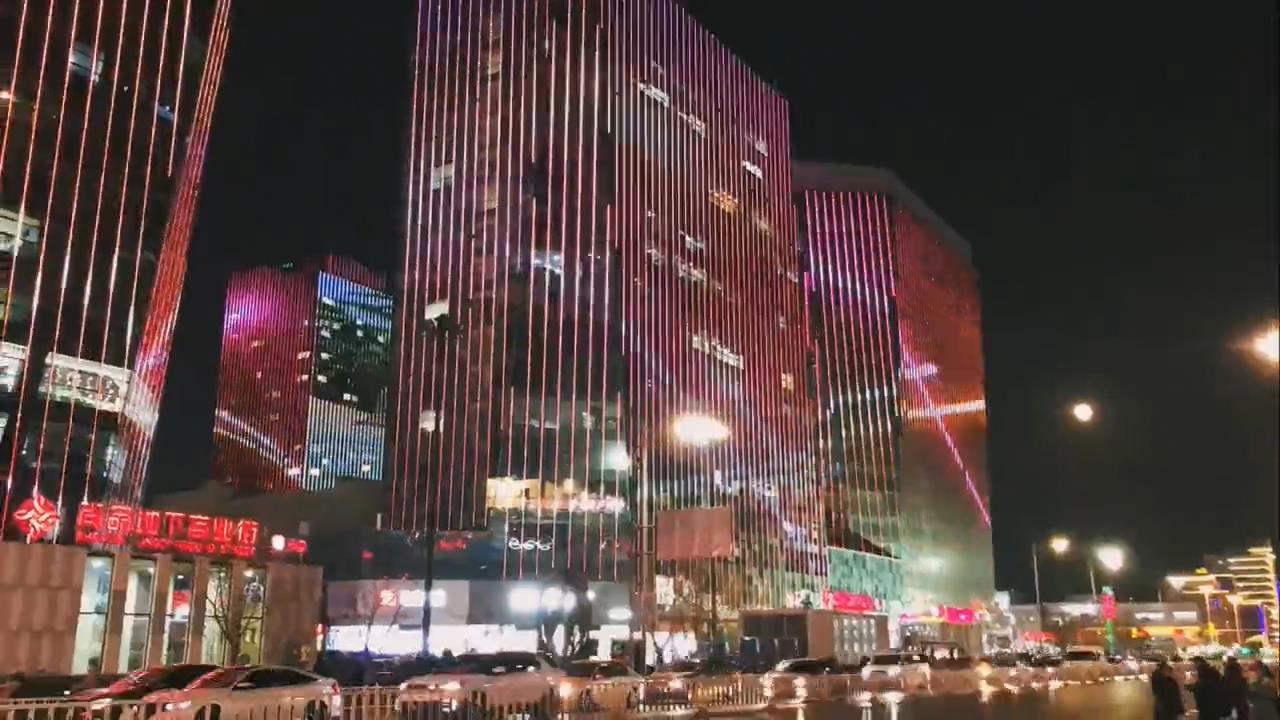 月色下廊坊迷人夜景之萬達(dá)廣場