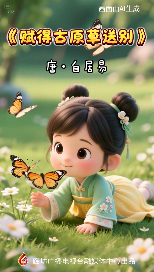 文化潤廊·AI“畫”古詩丨《賦得古原草送別》